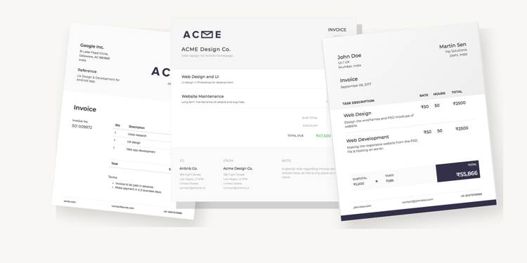 Open-source responsive HTML invoice templates project
